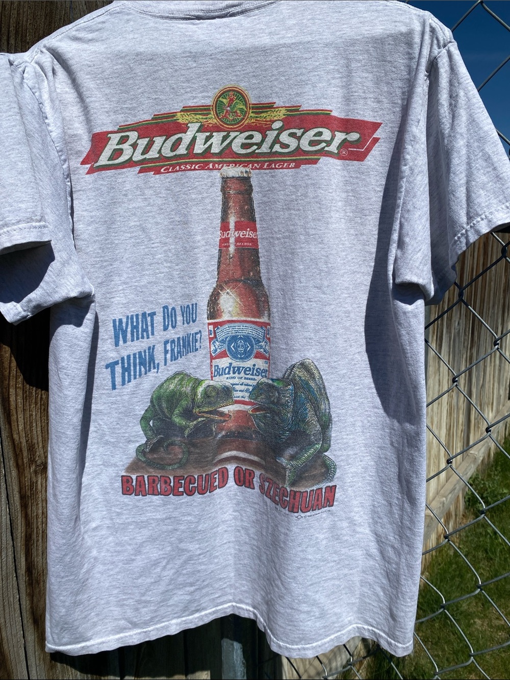 Vintage 1998 Budweiser Light Gray Tee